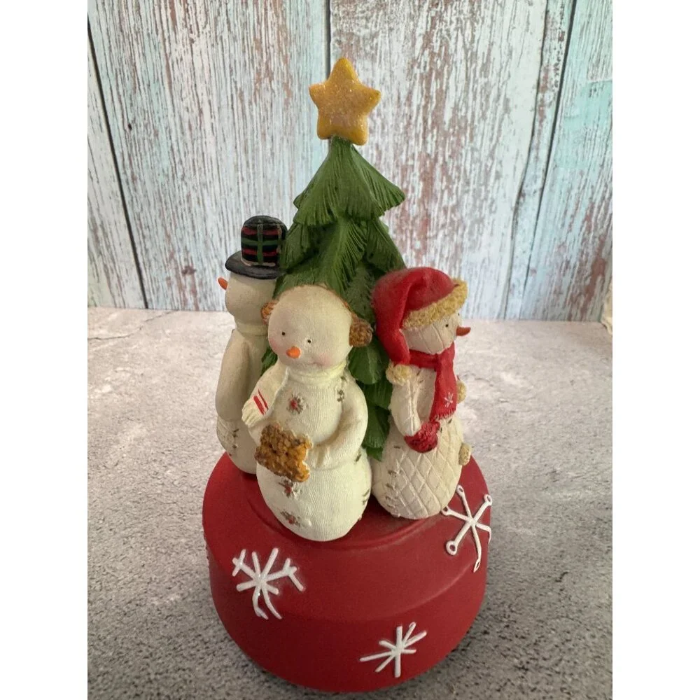 Hallmark Snowman Family Musical Figurine plays O Christmas Tree 7" - Picture 5 of 7